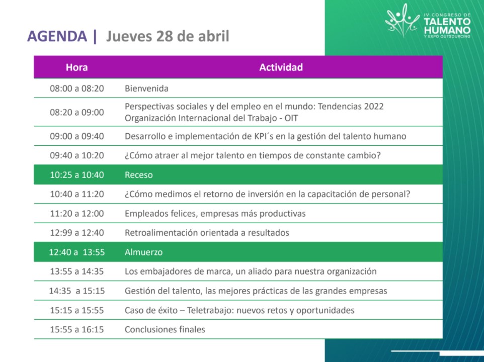 IV Congreso de Talento Humano y Expo de Outsourcing